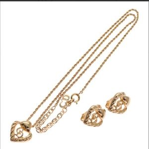 Christian Dior Necklace metal 2Set Gold with a Christian box